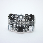 Black and White Checkerboard Marcasite Ring - Size 8 Black and White Checkerboard Marcasite Ring - Size 8
